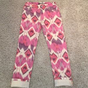 Printed cropped jeans