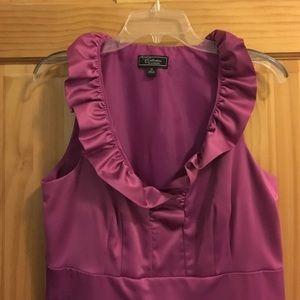 Jewel Tone Ruffle Collar Cocktail Dress