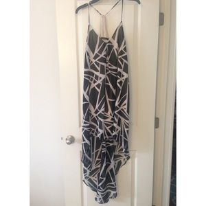 Black and whit high low dress