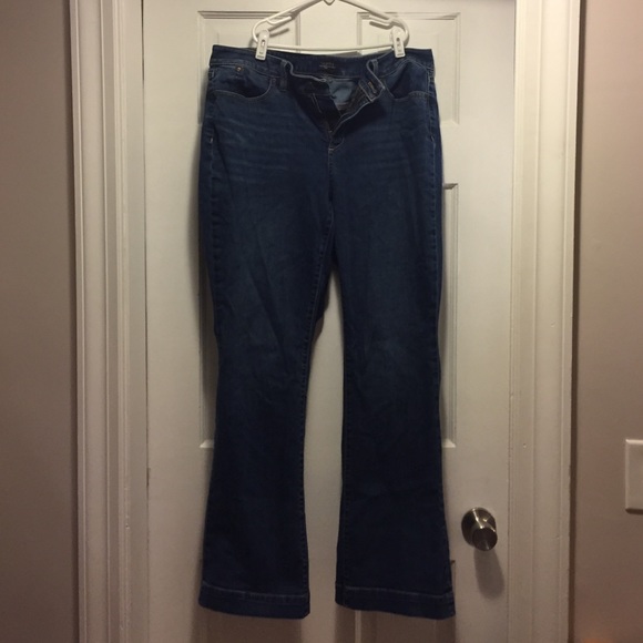Talbots 14W dark wash flare jeans