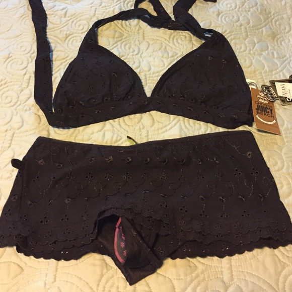 Juicy Couture black skort bikini