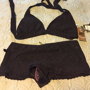 Juicy Couture black skort bikini