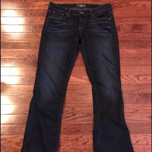 Lucky "Charlie baby boot" style jeans. Dark wash