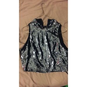 Sequined crop top