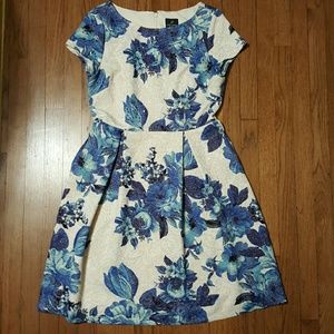 Adriana Papell Floral Jacquard Sequin Dress