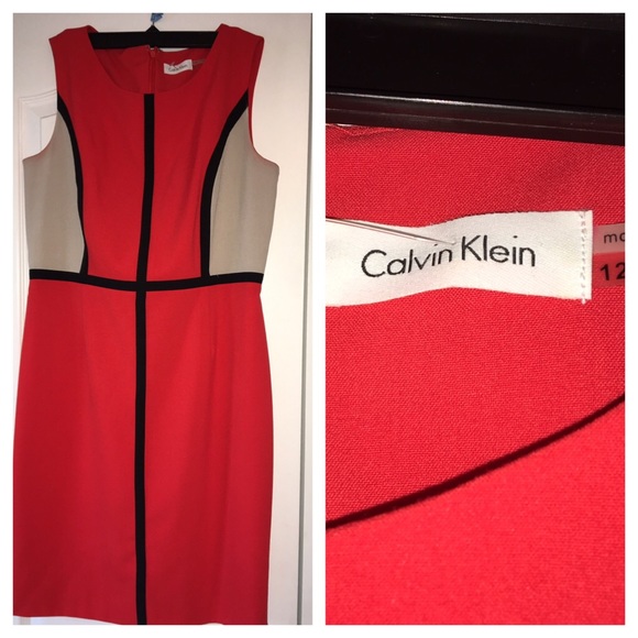 Red Calvin Klein dress