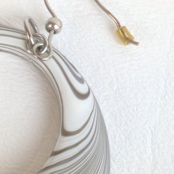 Jewelry - DYTt2 White and Grey zebra thick plastic earrings Jewelry - DYTt2 White and Grey zebra thick plastic earrings