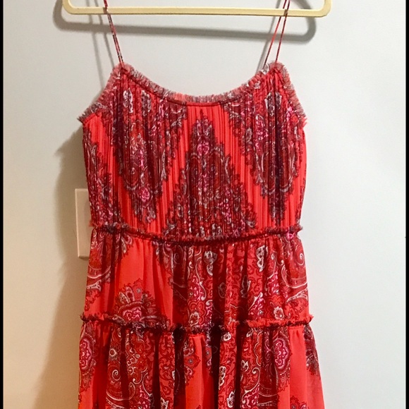 Banana Republic red paisley party dress