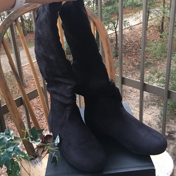 Brand new black slouch boots size 8