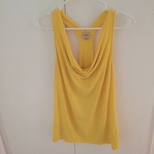 Bright yellow deep-v Ella Moss halter top