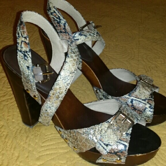 Guess Snakeskin Strappy Sandals