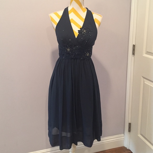 Navy BCBG Evening Dress
