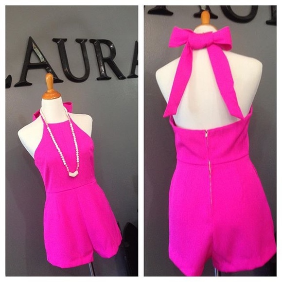 Hot pink romper