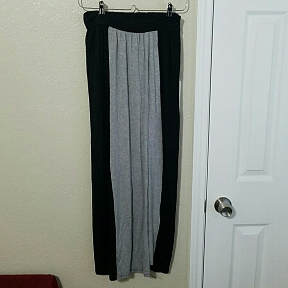 Black and grey maxi skirt