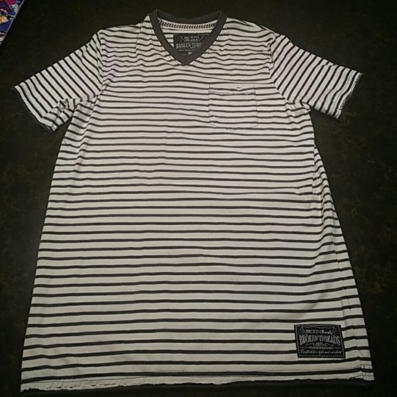 Men's V-Neck Striped Tee