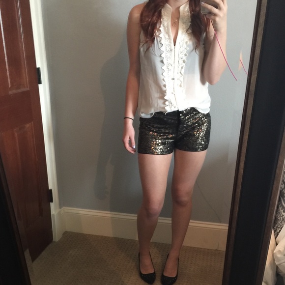 Gold sequin shorts
