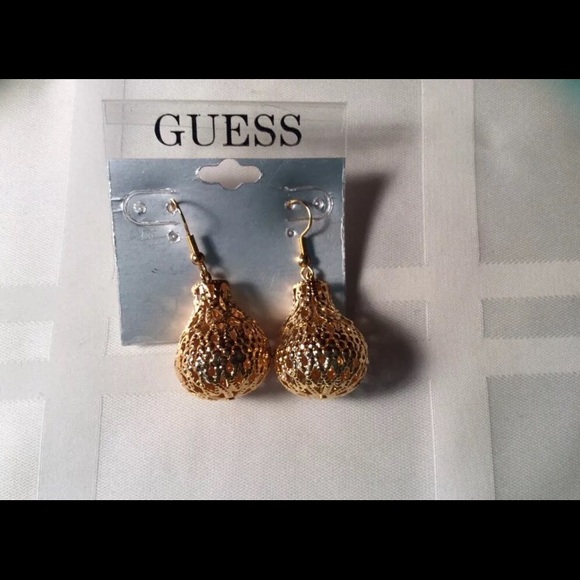 Guess gold drop earrings