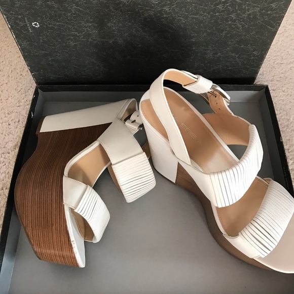 VIA SPIGA * White leather Wedges ☀️ - Picture 2 of 3
