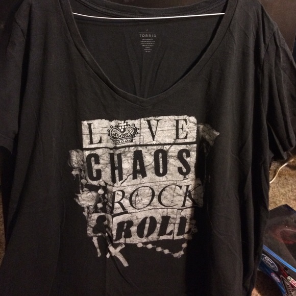 Love. Chaos. Rock & Roll. V-Neck Torrid Tee