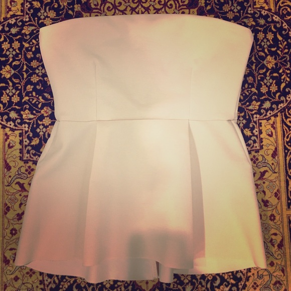 Baby pink strapless top