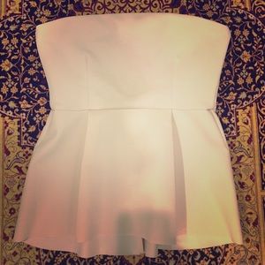 Baby pink strapless top