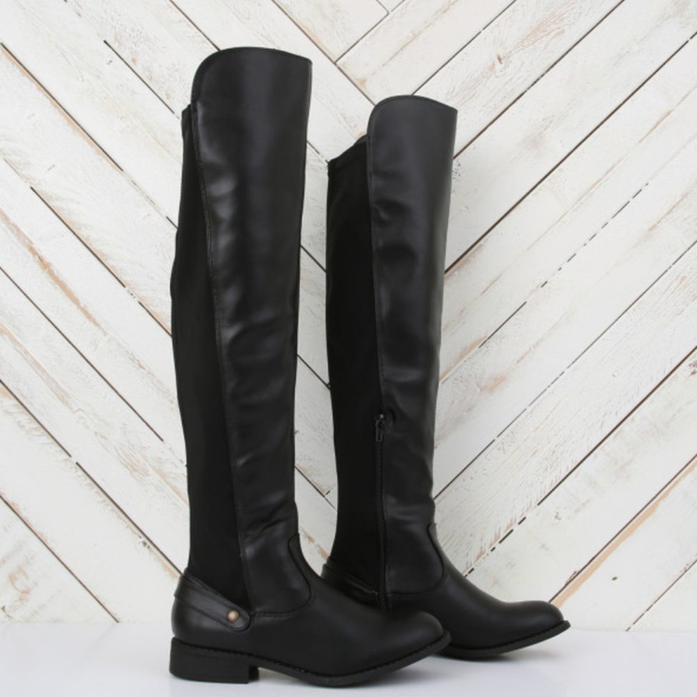 Worn once! Black over the knee boots.