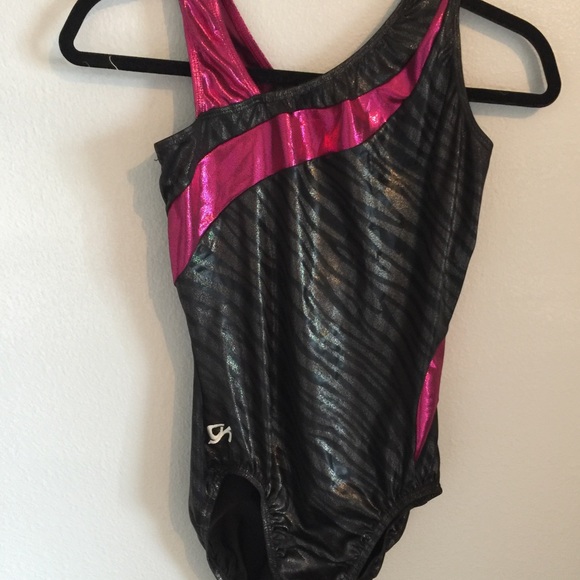 GK Pink and black gymnastics leotard