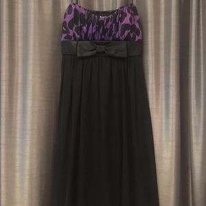 Homecoming dress. Black with purple leopard spots