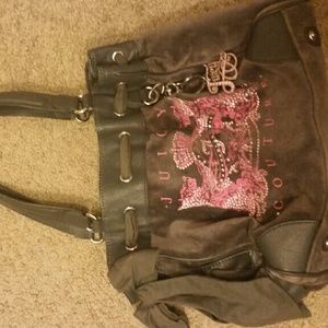 Juicy Couture Grey and Pink Purse