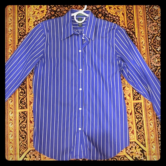 Blue and white striped Ralph Lauren button down