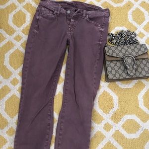 Cropped purple 7 for all mankind jeans