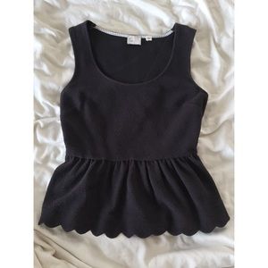 Anthropologie scallop peplum top