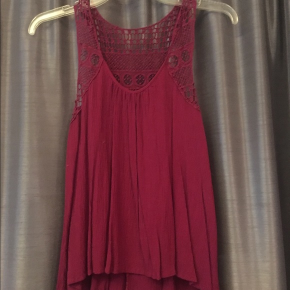Maroon crochet tank top