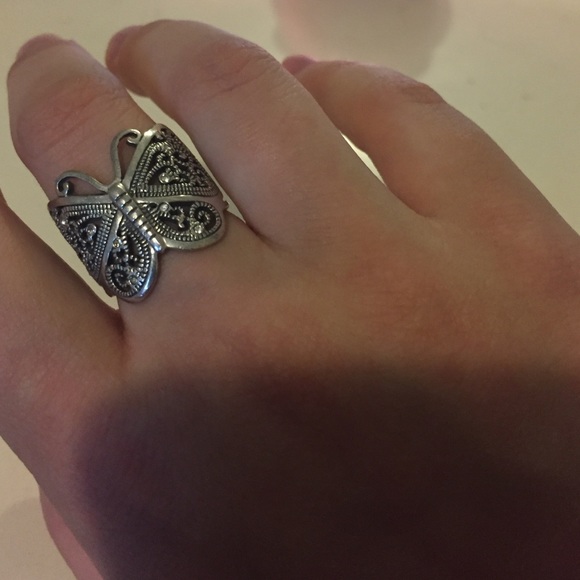 Sterling silver butterfly ring