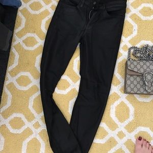 Coated black (leathery look) joes jeans