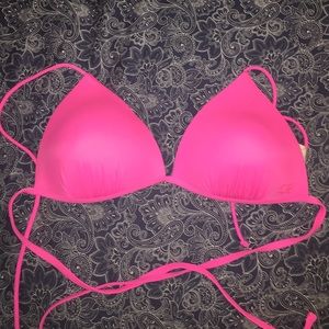 Neon pink push-up bikini top