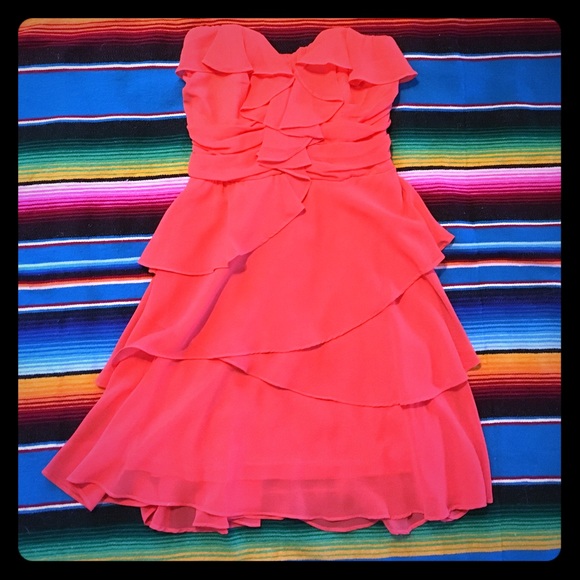 Miroa Coral Strapless Dress