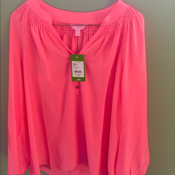 ELSA SILK TOP HOT CORAL