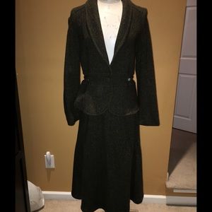 Wool olive green dress suit