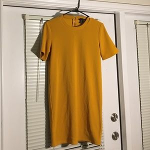 Forever 21 mustard ribbed shift dress
