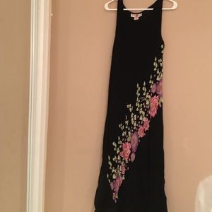 Long black/flower dress