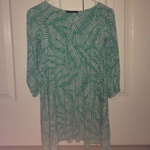Blue/Green/White flowy top