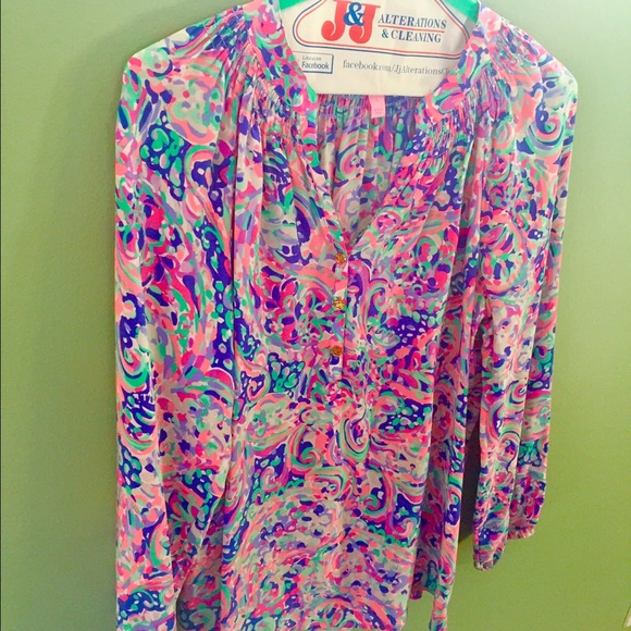 ELSA SILK PRINT BLOUSE MULTI LA PLAYA EUC