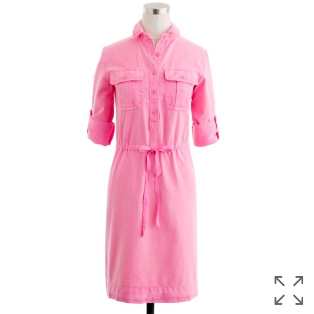 J. Crew Neon Pink Shirtdress