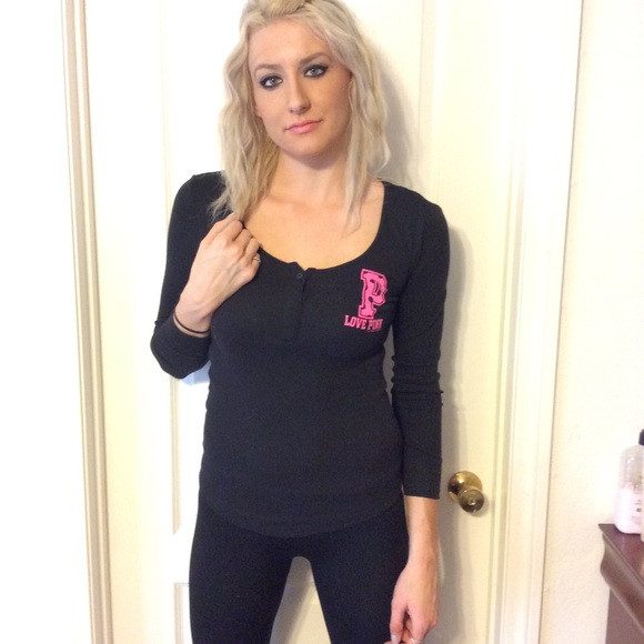 PINK Victoria's Secret Tops - Victoria's Secret PINK Thermal Henley