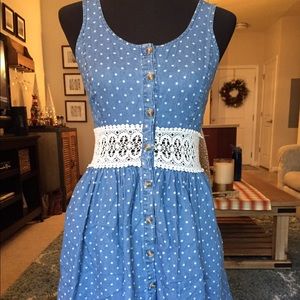Urban outfitters denim dress with lace detail