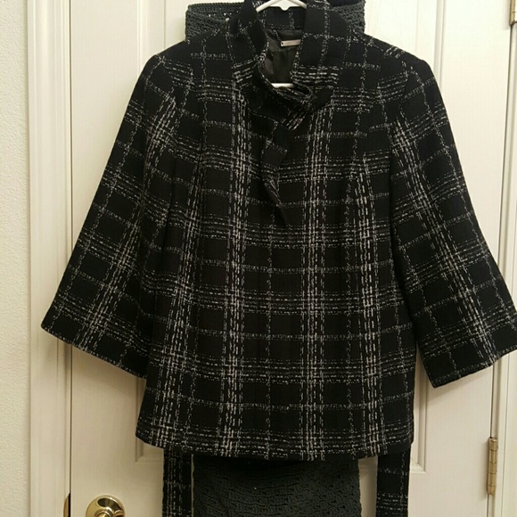 Women's black and white checkered jacket
