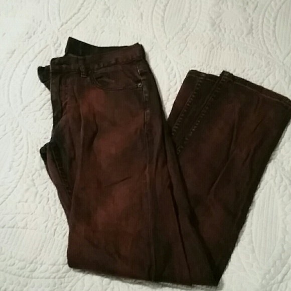 Armani Exchange Men's burgundy skinny jeans