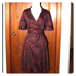 Les Petites wrap paisley dress