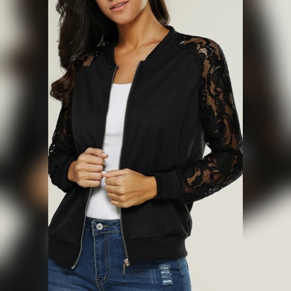 Lace sleeve jacket